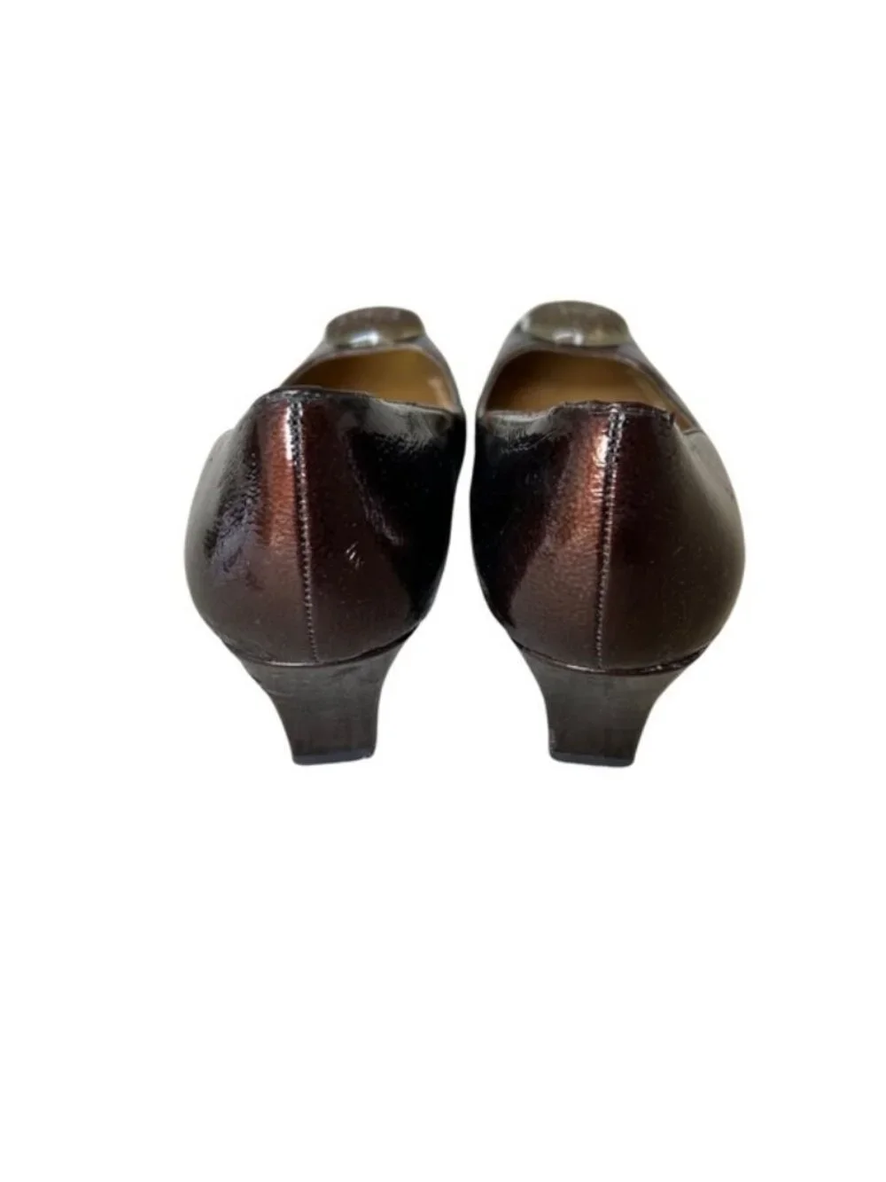 Tahari Evelyn 2 Mocha Patent Leather Heels | Size 9M | Block Heel - Picture 2 of 8